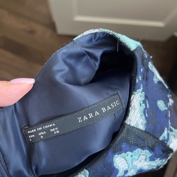Blue Jacquard Zara Dress (Size Small) - Picture 3 of 3